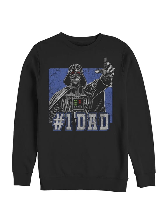 Men's Star Wars Darth Vader Number One Dad Sweatshirt Black Medium
