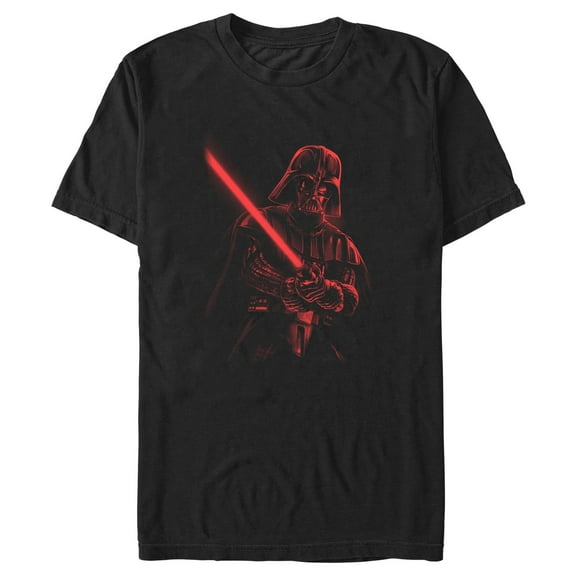 Men's Star Wars: A New Hope Darth Vader Red Saber  Graphic Tee Black 2X Large