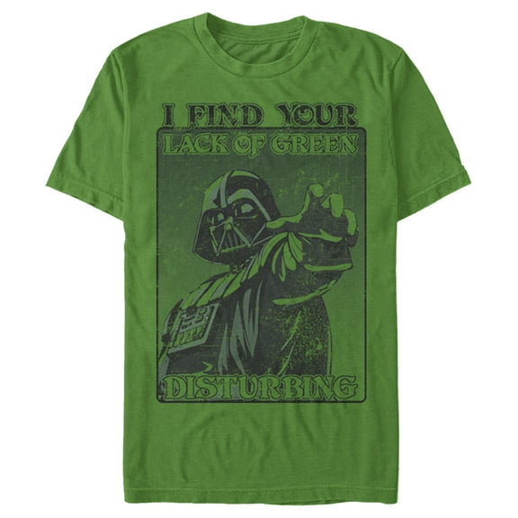 Men's Star Wars Darth Vader St. Patrick's Day Lack of Green Graphic Tee Kelly Green X Large