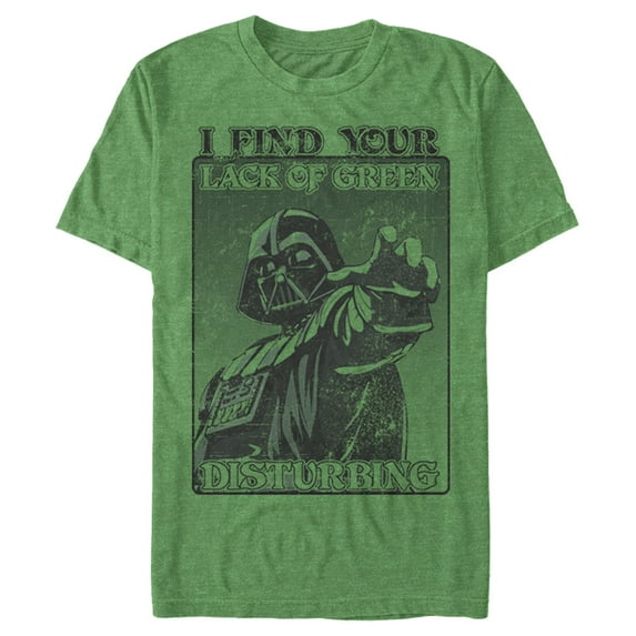 Men's Star Wars Darth Vader St. Patrick's Day Lack of Green Graphic Tee Kelly Heather X Large