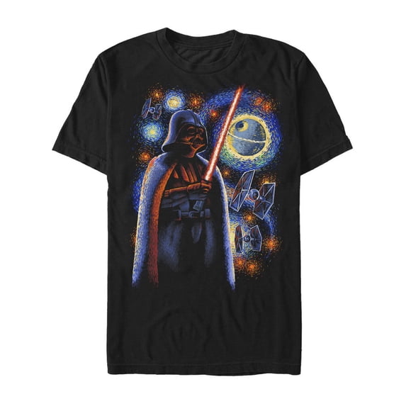 Men's Star Wars Darth Vader Starry Night Graphic Tee Black Small