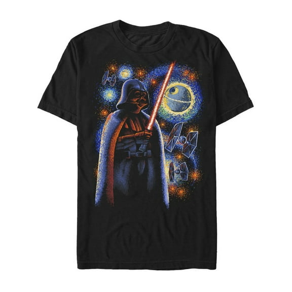 Men's Star Wars Darth Vader Starry Night Graphic Tee Black X Large
