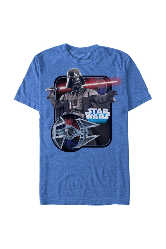 Men's Star Wars Darth Vader Swag Graphic Tee Royal Blue Heather Large