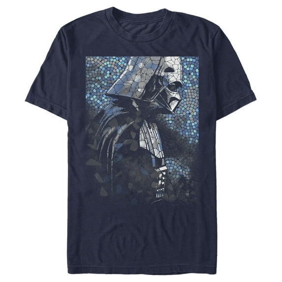Men's Star Wars Darth Vader Tile Mosaic Graphic Tee Navy Blue 3X Large