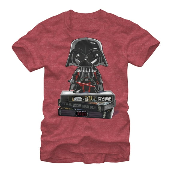 Men's Star Wars Darth Vader VHS Graphic Tee Red Heather Medium