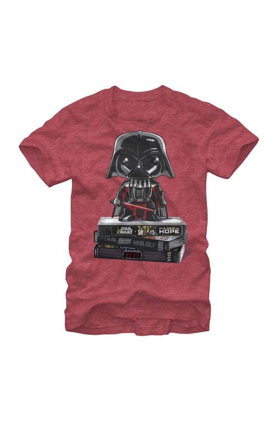 Men's Star Wars Darth Vader VHS  Graphic Tee Red Heather Small