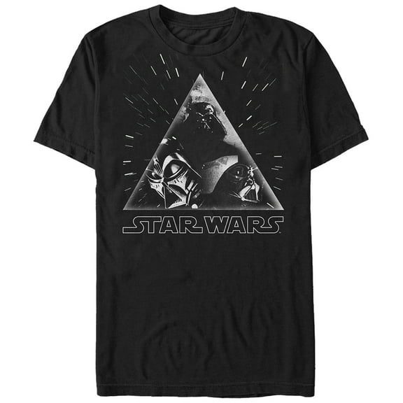 Men's Star Wars Darth Vader Triangle Stars In Space  Graphic Tee Black X Large