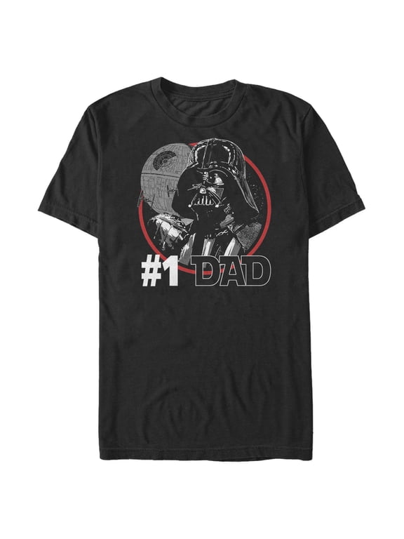 Men's Star Wars Darth Vader and Death Star #1 Dad Graphic Tee Black 3X Large