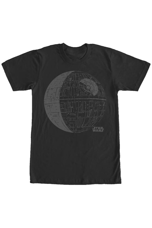 Men's Star Wars Death Star Logo  Graphic Tee Black 2X Large