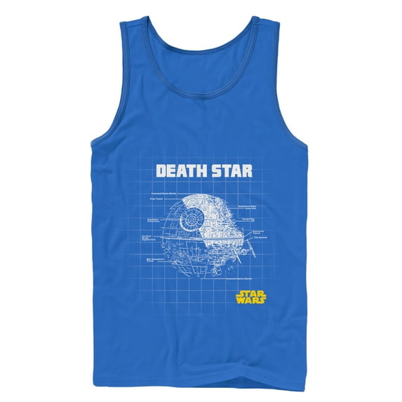 Men's Star Wars Death Star Schematics Tank Top Royal Medium