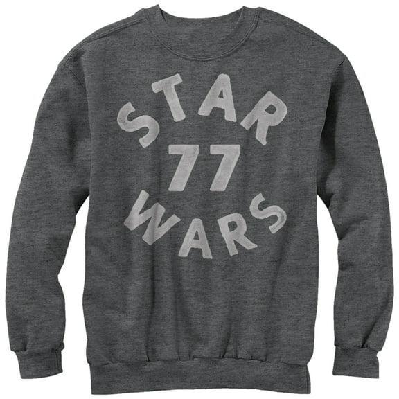 Men's Star Wars Distressed 1977 Logo  Sweatshirt Charcoal Heather Small
