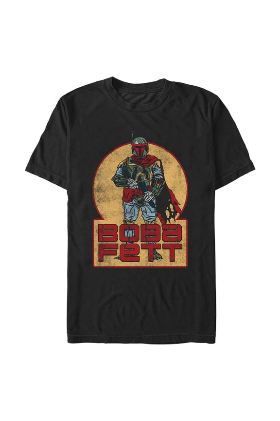 Men's Star Wars Distressed Retro Boba Fett Graphic Tee Black 3X Large