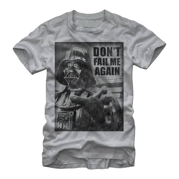Men's Star Wars Don't Fail Me Again Graphic Tee Silver 3X Large