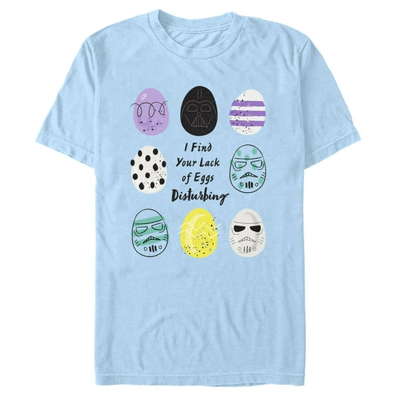 Men's Star Wars Easter Darth Vader I Find your Lack of Eggs Disturbing Graphic Tee Light Blue Small