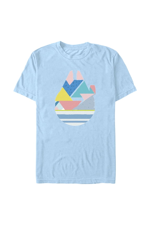 Men's Star Wars Easter Egg Millennium Falcon Graphic Tee Light Blue 2X Large