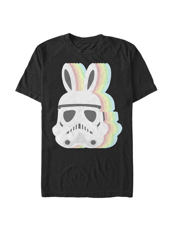 Men's Star Wars Easter Stormtrooper Pastel Easter Ears Graphic Tee Black 3X Large