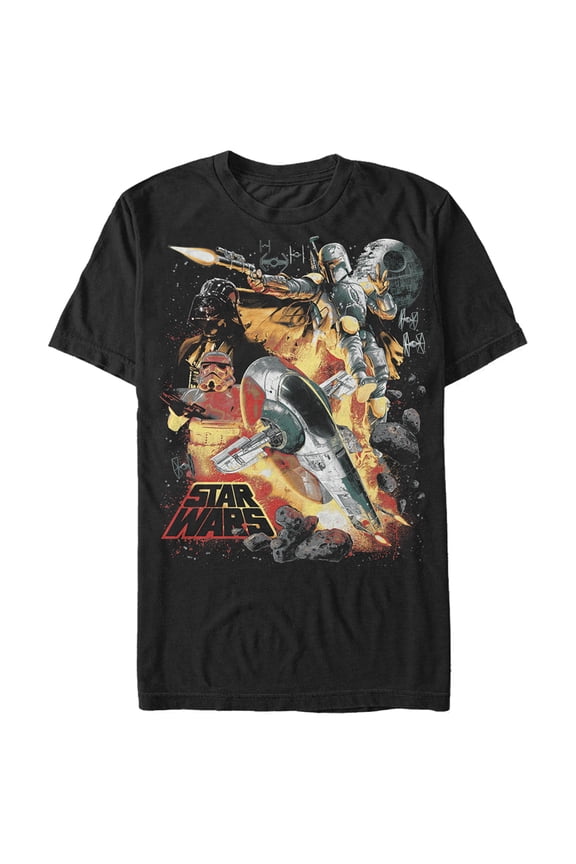 Men's Star Wars Empire Space Montage Graphic Tee Black 5X Large