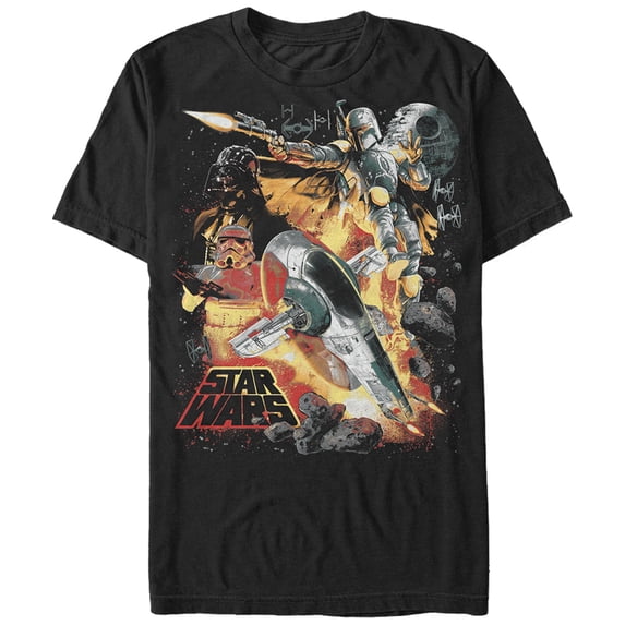 Men's Star Wars Empire Space Montage Graphic Tee Black Large