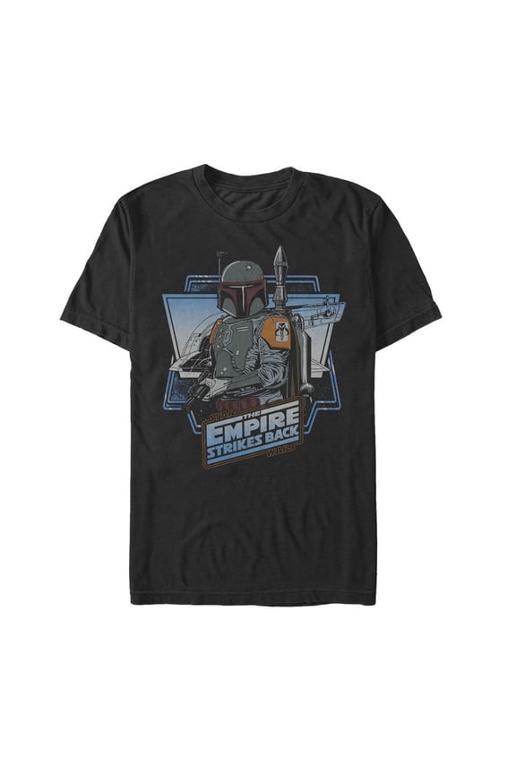 Men's Star Wars Empire Strikes Back Boba Fett Graphic Tee Black 2X Large