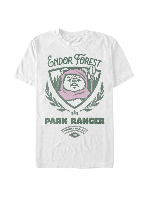 Men's Star Wars Endor Forest Park Ranger Graphic Tee White 2X Large