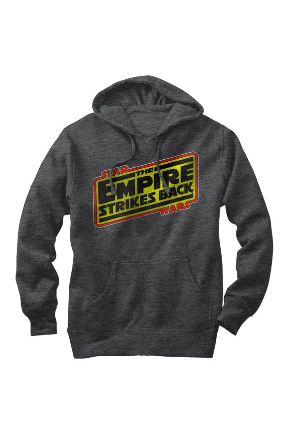 Men's Star Wars Episode V Logo Pull Over Hoodie Charcoal Heather X Large