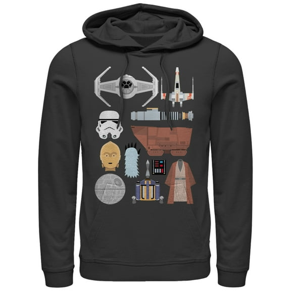 Men's Star Wars Essentials Pull Over Hoodie Black 2X Large