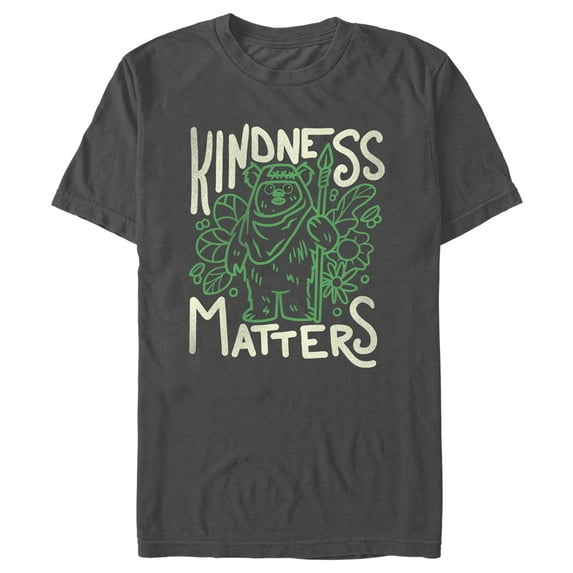 Men's Star Wars Ewok Kindness Matters Graphic Tee Charcoal 2X Large