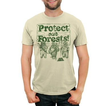 Men's Star Wars Ewok Protect Our Forests  Graphic Tee Cream X Large