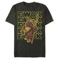 thumbnail image 1 of Men's Star Wars Ewok Stacked Yellow Text Graphic Tee Black 2X Large, 1 of 4