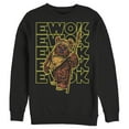 thumbnail image 1 of Men's Star Wars Ewok Stacked Yellow Text Sweatshirt Black Small, 1 of 3