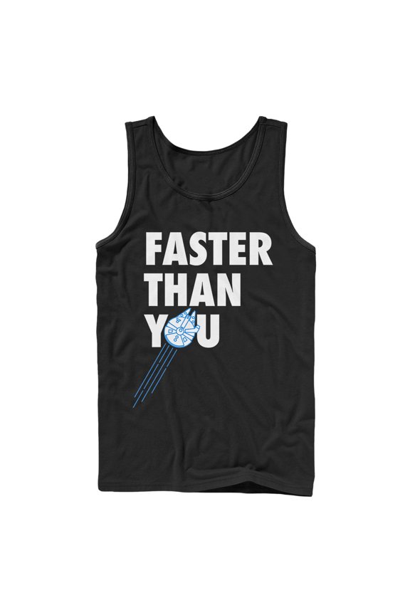Men's Star Wars Faster Than You Millennium Falcon Tank Top Black Medium