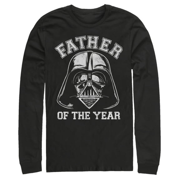 Men's Star Wars Father of the Year Darth Vader Long Sleeve Shirt Black Medium