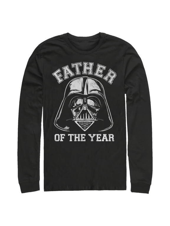 Men's Star Wars Father of the Year Darth Vader Long Sleeve Shirt Black Small