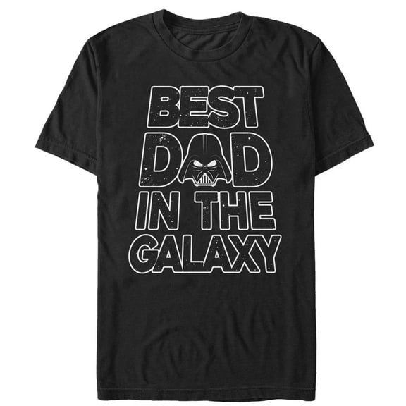 Men's Star Wars Father's Day Best Dad Darth Vader Helmet Graphic Tee Black Large