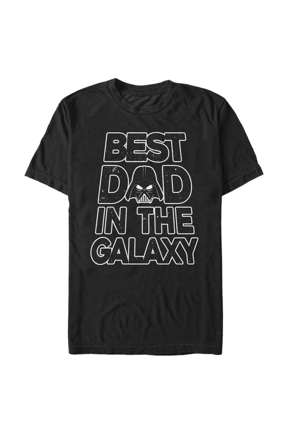 Men's Star Wars Father's Day Best Dad Darth Vader Helmet Graphic Tee Black Large