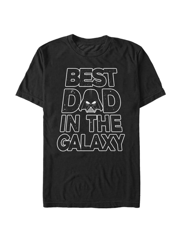 Men's Star Wars Father's Day Best Dad Darth Vader Helmet Graphic Tee Black Small
