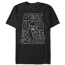 Men's Star Wars Father's Day Best Dad Darth Vader Helmet  Graphic Tee Black X Large