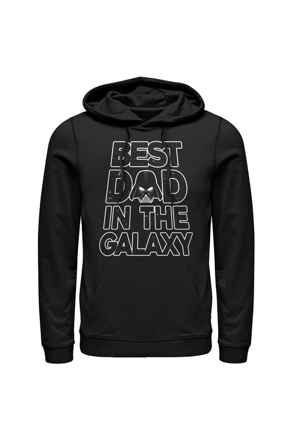 Men's Star Wars Father's Day Best Dad Darth Vader Helmet  Pull Over Hoodie Black Medium