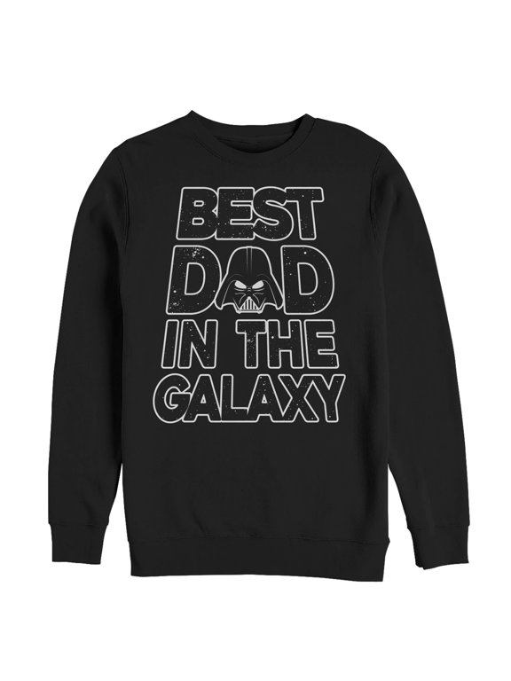 Men's Star Wars Father's Day Best Dad Darth Vader Helmet Sweatshirt Black Medium