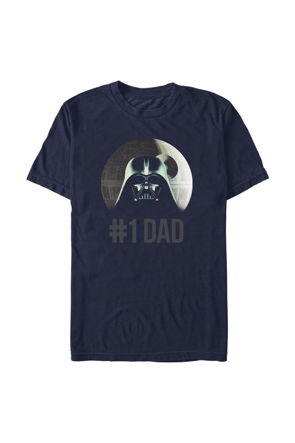 Men's Star Wars Father's Day Deathstar #1 Dad Graphic Tee Navy Blue Medium