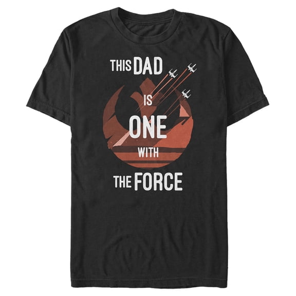 Men's Star Wars Father's Day This Dad is One With The Force Graphic Tee Black 2X Large
