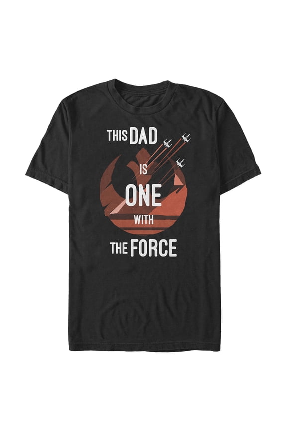 Men's Star Wars Father's Day This Dad is One With The Force Graphic Tee Black X Large