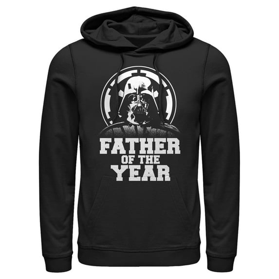 Men's Star Wars Father's Day Vader Father of the Year Pull Over Hoodie Black Small