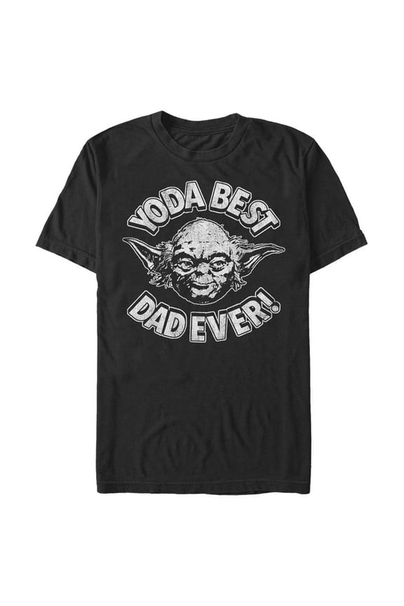Men's Star Wars Father's Day Yoda Best Dad Ever Graphic Tee Black Medium