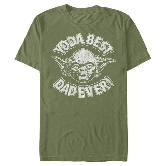 Men's Star Wars Father's Day Yoda Best Dad Ever Graphic Tee Military Green X Large