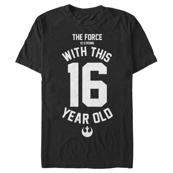 Men's Star Wars Force Is Strong With This 1Year Old Rebel Logo Graphic Tee Black Medium