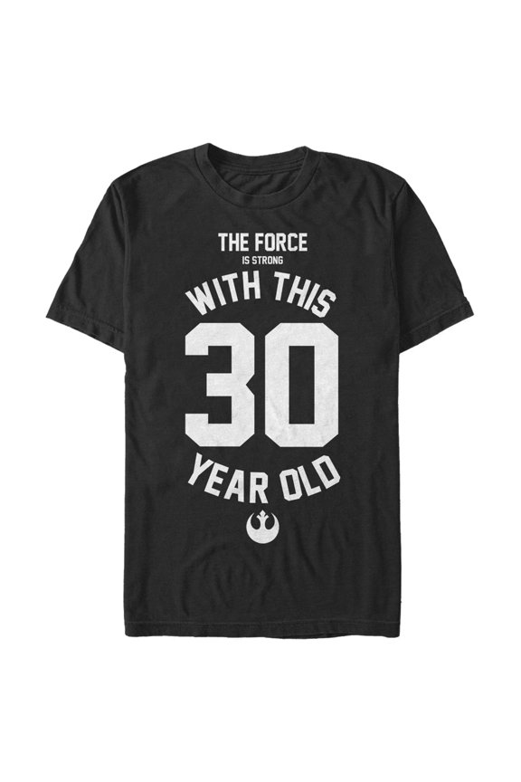 Men's Star Wars Force Is Strong With This 30 Year Old Rebel Logo  Graphic Tee Black Small