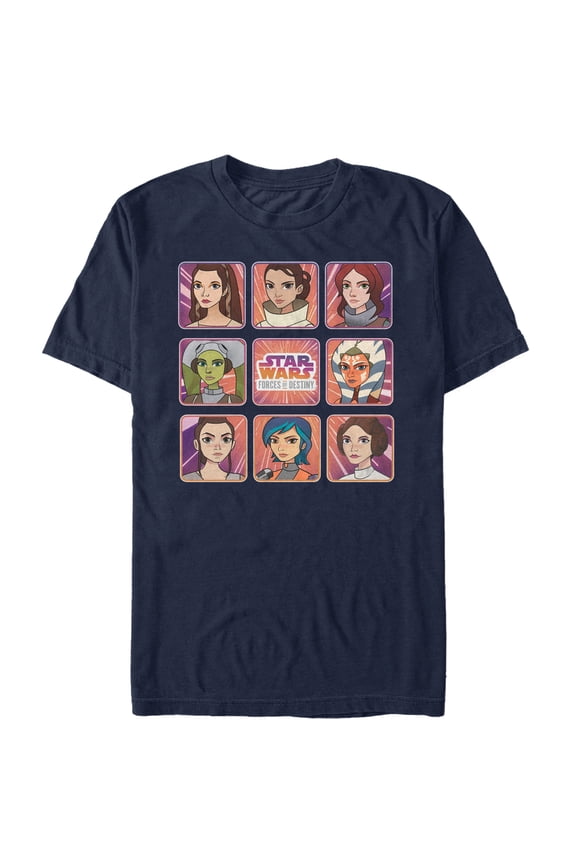 Men's Star Wars Forces of Destiny Panels Graphic Tee Navy Blue Large