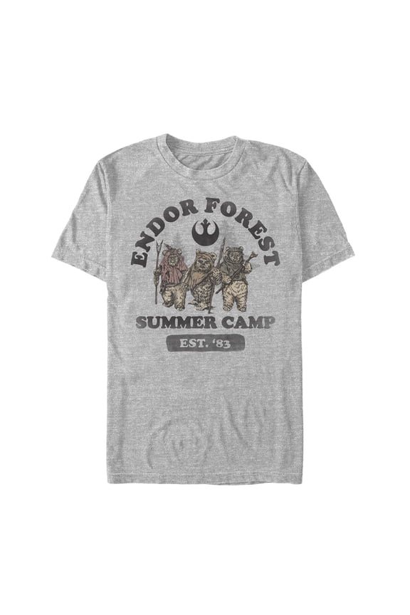 Men's Star Wars Forest of Endor Summer Camp '83 Graphic Tee Athletic Heather 2X Large