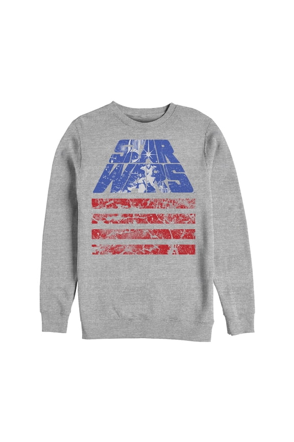 Men's Star Wars Fourth of July Logo Sweatshirt Athletic Heather Medium